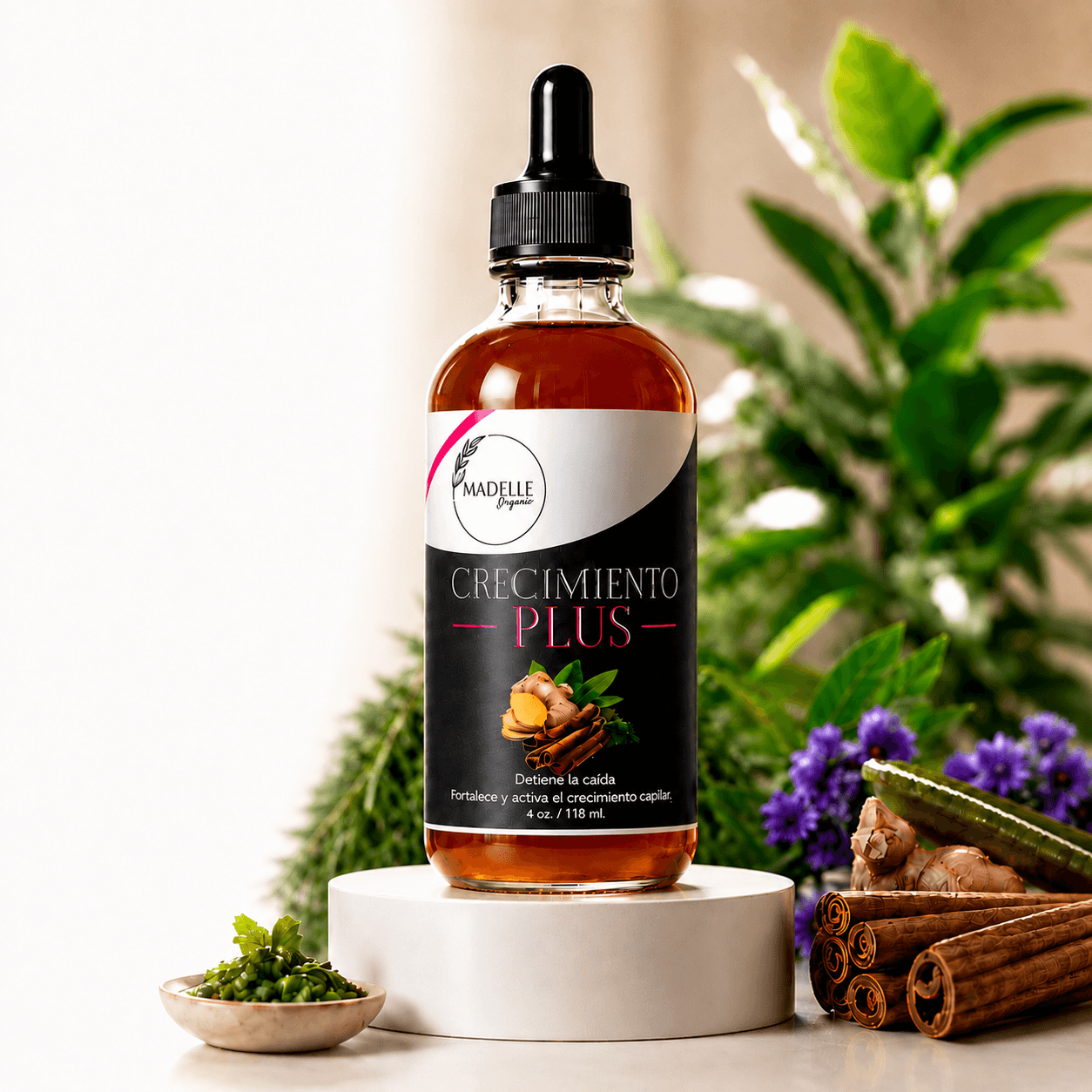 ¡Fortalece tu cabello desde la raíz! Paga RD$449 en vez de RD$850 por un Gotero Anticaída que estimula el crecimiento en Madelle Organic