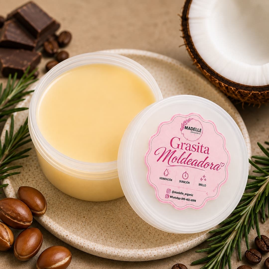 ¡Luce un cabello más hidratado, suave y manejable! Paga RD$349 en vez de RD$550 por Grasita Moldeadora de Romero en Madelle Organic