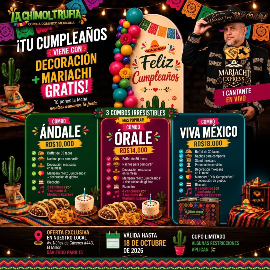 DECORACIÓN + MARIACHI EXPRESS GRATIS !